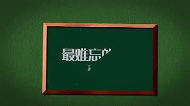 黑板上用粉笔绘制出校园生活AE模板.ra视频的预览图